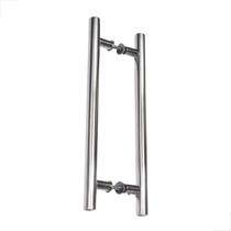 Puxador Duplo Alumínio 40x30 Porta Pivotante Madeira Cromado