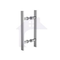 Puxador Duplo Aluminio 60 Cm Porta Pivotante ou Madeira ou Vidro Chato