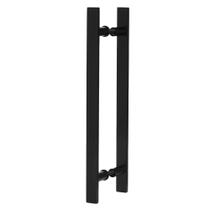 Puxador Duplo Alumínio 60cm Porta Pivotante Preto