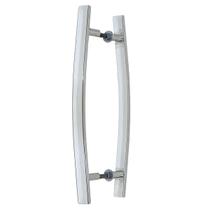 Puxador Duplo Alumínio Curvo 40cm Porta Pivotante Polido