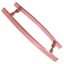 Puxador Duplo Alumínio Curvo 40cm Porta Pivotante Rose Puxador Duplo Alumínio Curvo 40cm Porta Pivotante Rose