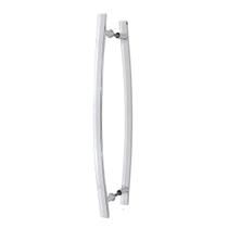 Puxador Duplo Alumínio Curvo 80cm Porta Pivotante Polido Puxador Duplo Alumínio Curvo 80cm Porta Pivotante Polido