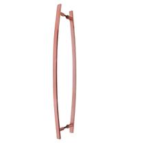 Puxador Duplo Alumínio Curvo 80cm Porta Pivotante Rose Puxador Duplo Alumínio Curvo 80cm Porta Pivotante Rose