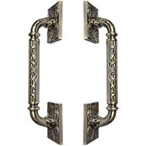 Puxador Duplo Atlas 330mm Bronze Antigo Porta Pivotante