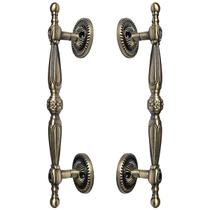 Puxador Duplo Berlin 280mm Bronze Antigo Porta Pivotante Correr Passagem Madeira Vidro Colonial Clássico Rústico - Máxima Metais