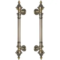 Puxador Duplo Classic 530mm Bronze Antigo Porta Pivotante Correr Passagem Madeira Vidro Colonial Clássico Rústico - Máxima Metais