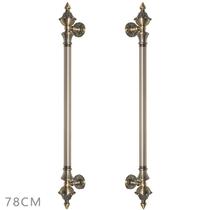 Puxador Duplo Classic 780mm Bronze Antigo Porta Pivotante Correr Passagem Madeira Vidro Colonial Clássico Rústico - Máxima Metais Puxador Duplo Classic 780mm Bronze Antigo Porta Pivotante Correr Passagem Madeira Vidro Colonial Clássico Rústico - Máxima Metais