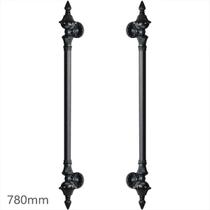 Puxador Duplo Classic 780mm Preto Fosco Porta Pivotante Correr Passagem Madeira Vidro Colonial Clássico Rústico - Máxima Metais Puxador Duplo Classic 780mm Preto Fosco Porta Pivotante Correr Passagem Madeira Vidro Colonial Clássico Rústico - Máxima Metais