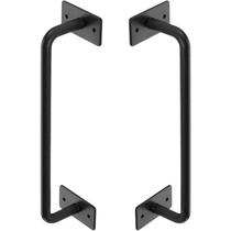 Puxador Duplo Colonial Industrial Rancho Sitio Aço Cratus Preto Fosco 300mm