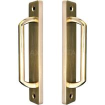 Puxador Duplo Colonial Porta Correr Madeira Rústico 148Mm