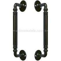 Puxador Duplo Germany Preto Fosco 195Mm Porta Pivotante