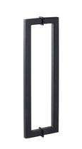Puxador Duplo para Box Banheiro 30cm em Aço Inox Black Matte Preto Fosco Stainless