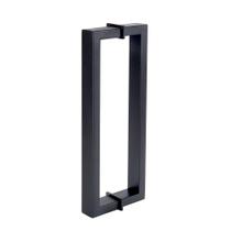 Puxador Duplo para Box Banheiro 30cm em Aço Inox Preto Fosco Texturizado Stainless