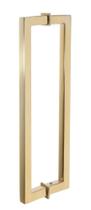 Puxador Duplo para Box Banheiro de 30cm em Aço Inox Dourado Brilhante Linha Larissa Stainless