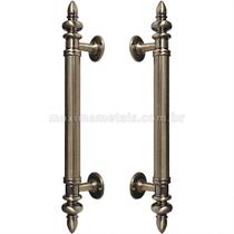Puxador Duplo Porta Pivotante Correr Genova 295 mm Bronze Antigo