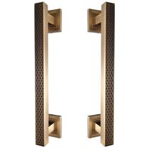 Puxador Duplo Porta Pivotante Correr Mônaco 300Mm Café