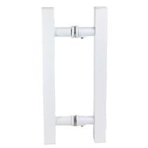 Puxador Duplo Quadrado Aluminio Branco Para Portas 40x30 cm