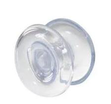 Puxador duplo redondo de resina para porta de vidro incolor grande Puxador duplo redondo de resina para porta de vidro incolor grande