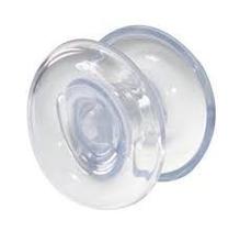 Puxador duplo redondo de resina para porta de vidro incolor médio Puxador duplo redondo de resina para porta de vidro incolor médio