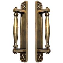 Puxador Duplo Strauss 250mm Café Antigo Porta Pivotante Correr Passagem Madeira Vidro Colonial Clássico Rústico Máxima Metais