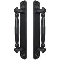 Puxador Duplo Strauss 250mm Preto Fosco Porta Pivotante Correr Passagem Madeira Vidro Colonial Clássico Rústico Máxima Metais