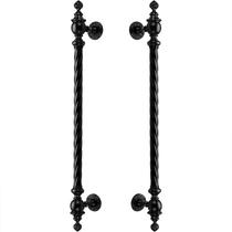 Puxador Duplo Veneza Preto Fosco 1000mm Porta Pivotante Correr Passagem Madeira Vidro Colonial Clássico Rústico