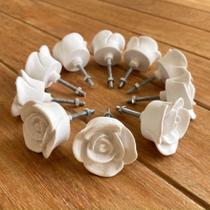 Puxador Gaveta Rosa Flor em Resina Móveis C/ 10 Unidades Puxador Gaveta Rosa Flor em Resina Móveis C/ 10 Unidades