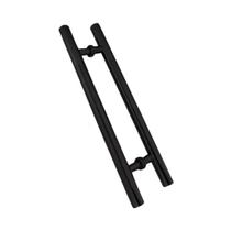 Puxador H 60cm Porta Pivotante Madeira Aço Inox Preto Fosco Puxador H 60cm Porta Pivotante Madeira Aço Inox Preto Fosco