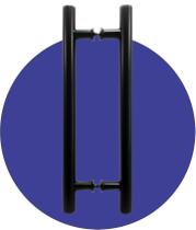 Puxador H Alumínio Tubular Redondo Diâmetro Preto Fosco Puxador H Alumínio Tubular Redondo Diâmetro Preto Fosco