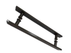 Puxador H duplo 40x30cm reto barra chata para porta de vidro e portão - Bronze