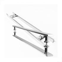 Puxador H Inox Barra 80cm Porta de Vidro Madeira - Polido