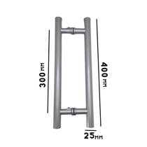 Puxador h tubular 400mm x 300mm entre furos para portas de vidro Puxador h tubular 400mm x 300mm entre furos para portas de vidro