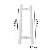 Puxador h tubular 400mm x 300mm entre furos para portas Puxador h tubular 400mm x 300mm entre furos para portas