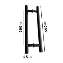 Puxador h tubular 500mm x 300mm entre furos para portas de vidro Puxador h tubular 500mm x 300mm entre furos para portas de vidro