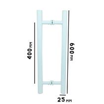 Puxador h tubular 600mm x 400mm entre furos para portas de vidro Puxador h tubular 600mm x 400mm entre furos para portas de vidro