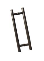 Puxador H Tubular Duplo Porta Madeira Vidro 30cm Marrom Puxador H Tubular Duplo Porta Madeira Vidro 30cm Marrom
