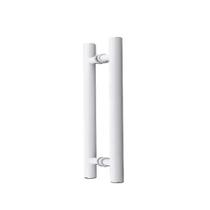 Puxador H Tubular Duplo Porta Madeira Vidro 40cm Branco Puxador H Tubular Duplo Porta Madeira Vidro 40cm Branco