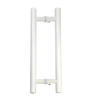 Puxador H Tubular Duplo Porta Madeira Vidro 40Cm Branco