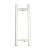 Puxador H Tubular Duplo Porta Madeira Vidro 40Cm Branco