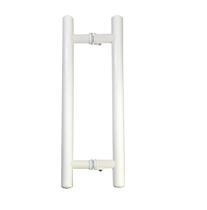 Puxador H Tubular Duplo Porta Madeira Vidro 40cm Branco Puxador H Tubular Duplo Porta Madeira Vidro 40cm Branco