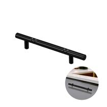 Puxador Haste Redondo Preto Com Friso 192 Mm / 23 Cm Para Gavetas Mk