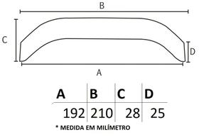 Puxador IL 1351 - Escovado - 192MM