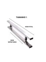 Puxador Inox Modelo Barra Chata Polido Quadrado-45cm