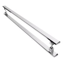 Puxador Inox Para Porta Pivotante Madeira Vidro 1 metro - MetalCromo