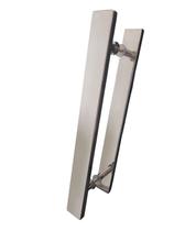 Puxador Inox Para Porta Pivotante Madeira Vidro 40 Cm Cor Polido Alto Brilho
