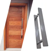 Puxador Inox Para Porta Pivotante Madeira Vidro 60 Cm Polido Puxador Inox Para Porta Pivotante Madeira Vidro 60 Cm Polido