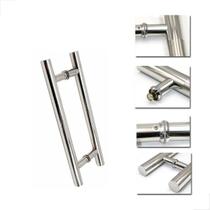 Puxador Inox Porta de Vidro Madeira 45cm Redondo Polido