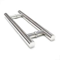 Puxador Inox Porta de Vidro Madeira 45cm Redondo - Polido