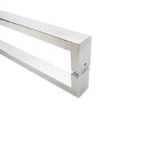 Puxador Inox Porta Pivotante Square 82cm Madeira Vidro Puxador Inox Porta Pivotante Square 82cm Madeira Vidro