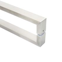 Puxador Inox Porta Pivotante Square 82cm Madeira Vidro